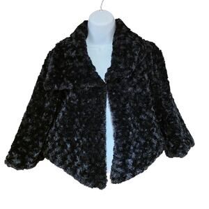 Candies‎ black faux fur bolero jacket, junior sz L
